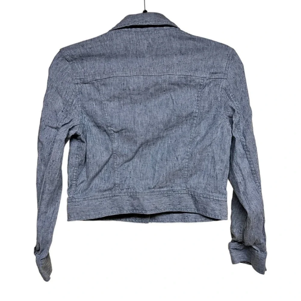 Theory Lightweight Linen Denim Cropped‎ Jacket Size Small